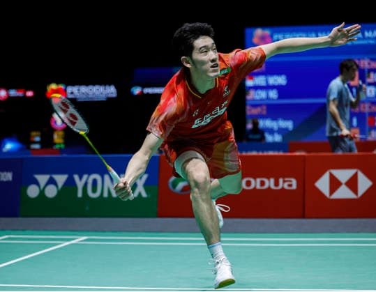 Perodua Malaysia Masters in Kuala Lumpur - 19 May 2026 Hu Zhe An of China plays against Lim Ming Hong of Malaysia (not pictured) during the Men s Singles qualifying match of the Perodua Malaysia Masters 2026 at Unifi Arena. Hu Zhe An won with scores; 21 21 : 13 10. Kuala Lumpur Malaysia Copyright: xWongxFokxLoyx xSOPAxImagesx 20260519_PDM_2514 copy