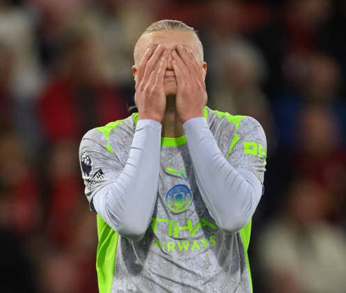 19 May 2026 - AFC Bournemouth v Manchester City - Premier League - Vitality Stadium - Bournemouth. AFC Bournemouth v Manchester City - Premier League - Vitality Stadium - Bournemouth. Erling Haaland dejected. Picture : Mark Pain BOURNEMOUTH England  Copyright: xMarkxPainx