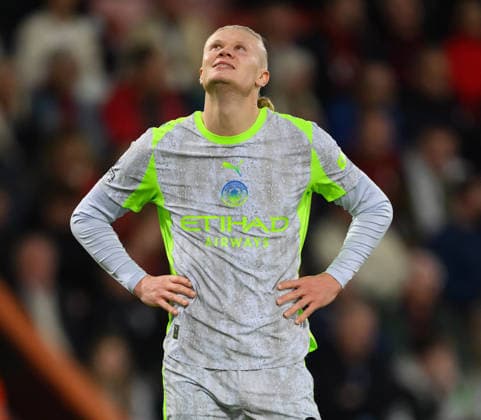 19 May 2026 - AFC Bournemouth v Manchester City - Premier League - Vitality Stadium - Bournemouth. AFC Bournemouth v Manchester City - Premier League - Vitality Stadium - Bournemouth. Erling Haaland despair. Picture : Mark Pain BOURNEMOUTH England  Copyright: xMarkxPainx