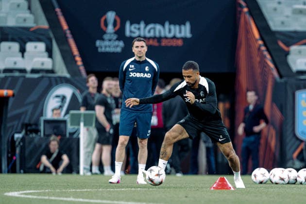 ISTANBUL, TURKIYE ? 19 MAY 2026: Daniel-Kofi Kyereh of SC Freiburg during the training session the day before the UEFA Europa League Final 2026 match between SC Freiburg and Aston Villa F.C. at Besiktas Park on May 19, 2026 in Istanbul, Turkiye. Copyright: xAlexandraxFechetex xSPPx Sportspressphoto_SPR150206