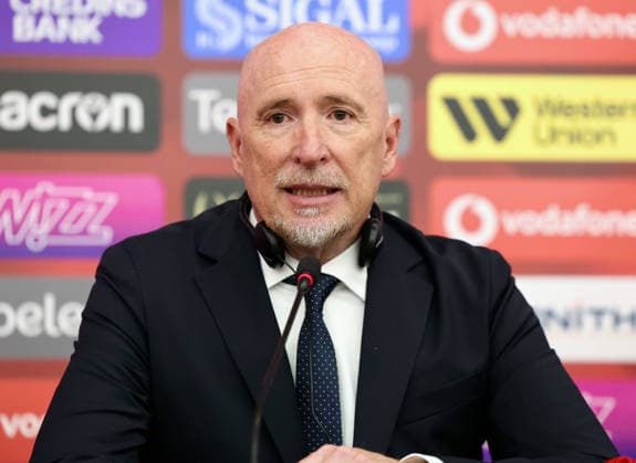 Italian Rolando Maran the New Coach of Albania Football Team in Tirana, Albania. Italian Rolando Maran attends a press conference, PK, Pressekonferenz where he is presented as the new Head Coach of the Albanian National Soccer Team in Tirana, Albania, on May 19, 2026. Light Studio Agency Stringer Tirana Albania Copyright: xLightxStudioxAgencyx xStringerx