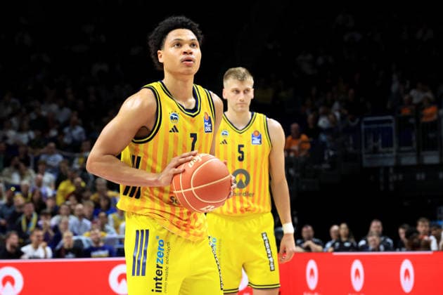 DEU, easyCredit BBL, ALBA vs Rasta Vechta, 19 05 2026, Uber Arena, Berlin, DEU, easyCredit BBL, ALBA vs Rasta Vechta, in the picture free throw by Jack Kayil ALBA Berlin 7 nordphotoxGmbHx xEngler nph00076