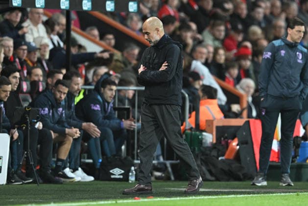 Bournemouth v Manchester City, Premier League Manchester City manager Pep Guardiola looks dejected during the Premier League match between Bournemouth and Manchester City at the Vitality Stadium, Bournemouth, UK on 19 May 2026. Bournemouth Vitality Stadium Dorset UK Editorial use only DataCo restrictions apply See www.football-dataco.com , Copyright: xGrahamxHuntx PSI-24285-0194