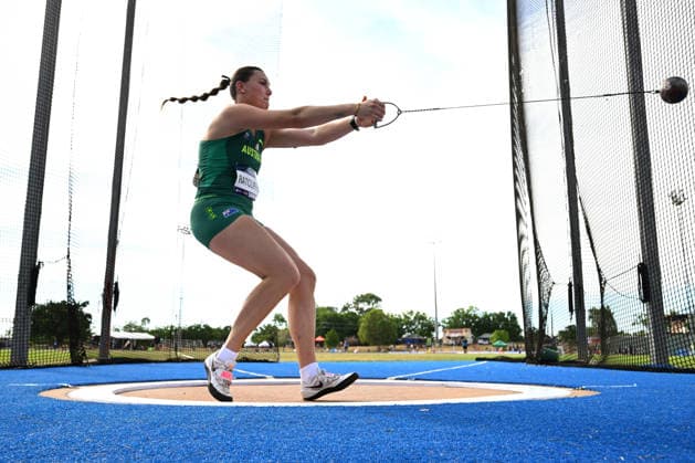 ATHLETICS OCEANIA CHAMPIONSHIPS, Stephanie Ratcliffe of Australia competes in the Women s Hammer Throw during the 2026 Oceania Athletics Championships at Arafura Stadium, Darwin, Wednesday, May 20, 2026. ( NO ARCHIVING DARWIN NORTHERN TERRITORY AUSTRALIA  Copyright: xJOELxCARRETTx 20260520157555786712