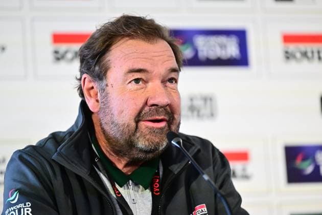 Soudal Open Golf SCHILDE, BELGIUM - MAY 20 : Tournament Director Michael Jones pictured during a press conference, PK, Pressekonferenz of the Soudal Open Golf at the Rinkven International Golf Club on May 20, 2026 in Schilde, Belgium, 20 05 2026 Schilde Belgium  Copyright: xPeterxDexVoechtx