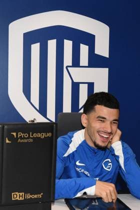 Genk s Zakaria El Ouahdi pictured during the voting for the Pro League Awards 2026, at Belgian first league team KRC Genk, Wednesday 20 May 2026 in Genk. The Pro League Awards are given at the end of the soccer season for the best players in the 1st and 2nd divisions of the 2025-2026 Belgian soccer championship, voted by the players of the Belgian Pro League. JILLxDELSAUX  x174506684x