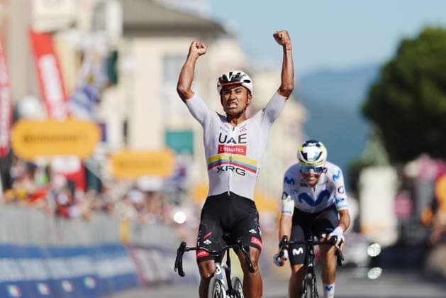 Ecuador™s Manuel Jhonatan Narvaez of UAE Team Emirates XRG stage winner during Stage 11 of the Giro d™Italia from Porcari to Chiavari, Italy, Wednesday May 20, 2026.  Copyright: xMassimoxPaolone LaPressex