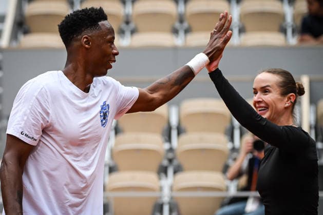 May 20, 2026, Paris, France, France: Elina SVITOLINA of Ukraine and Gael MONFILS of France during a training session of the Roland-Garros 2026, French Open 2026, Grand Slam tennis tournament at Roland-Garros Stadium on May 20, 2026 in Paris, France. Paris France - ZUMAm308 20260520_zsp_m308_068 Copyright: xMatthieuxMirvillex
