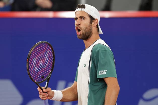 2026 05 20, xFSx, Bitpanda Open Hamburg ATP500, round of 16, mens tennis tournament in Hamburg , Am Rothembaum in Hamburg , Karen Khachanov cheers, cheers Copyright: HMBxMedia FernandoxSoares