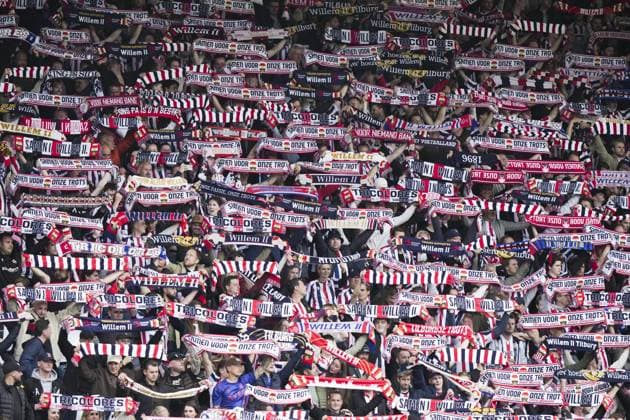 TILBURG - Supporters of Willem II during the promotion relegation play-off final match between Willem II and FC Volendam at the Koning Willem II Stadion on May 20, 2026 in Tilburg, the Netherlands. TOBIAS KLEUVER ANP Play-offs Promotion Relegation - FINAL 2025-2026 xVIxANPxSportx xxANPxIVx 558865865 originalFilename: 558865865.jpg