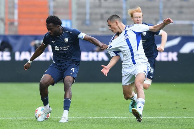 Soccer U19 Westfalenpokal Final VfL Bochum FC Schalke 04 on 20 05 2026 at the Vonovia Ruhrstadion in Bochum Daryl Tschoumy Nana Bochum , left Laurin Zhushi Schalke , right xRx