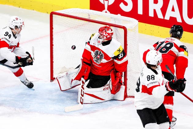 Ice hockey, Eishockey - IIHF WC 2026 ZURICH,SWITZERLAND,20.MAY.26 - ICE HOCKEY - IIHF Ice Hockey World Championship, WM, Weltmeisterschaft 2026, group stage, Austria vs Switzerland. Image shows Florian Vorauer (AUT).  GEPAxpictures xMaticxKlansek