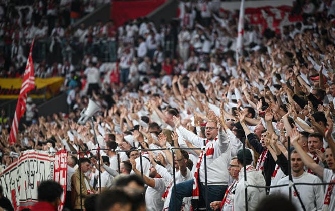 FOOTBALL EUROPA LEAGUE SEASON 2025 2026 Final in Istanbul 20 05 2026 SC Freiburg Aston Villa SC freiburg fans get into the mood at Besiktas Park Stadium around two hours before the match