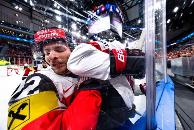 Ice hockey, Eishockey - IIHF WC 2026 ZURICH,SWITZERLAND,20.MAY.26 - ICE HOCKEY - IIHF Ice Hockey World Championship, WM, Weltmeisterschaft 2026, group stage, Austria vs Switzerland. Image shows David Maier (AUT).  GEPAxpictures xMaticxKlansek
