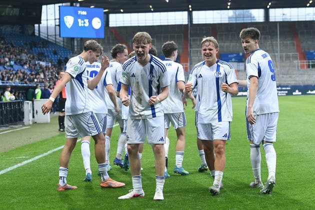 Soccer U19 Westfalenpokal Final VfL Bochum FC Schalke 04 on 20 05 2026 at the Vonovia Ruhrstadion in Bochum Goal celebration to 1 3 by Ben Weber Schalke xRx