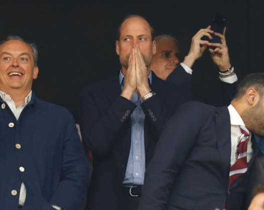 Istanbul, Turkey, 20th May 2026. Aston Villa fan Prince William takes his seat during the SC Freiburg vs Aston Villa UEFA Europa League Final match at Besiktas Park, Istanbul. Picture credit should read: Cody Froggatt Sportimage EDITORIAL USE ONLY. No use with unauthorised audio, video, data, fixture lists, club league logos or live services. Online in-match use limited to 120 images, no video emulation. No use in betting, games or single club league player publications. SPI_053_CF_Frieburg_Aston_Villa SPI-4796-0083