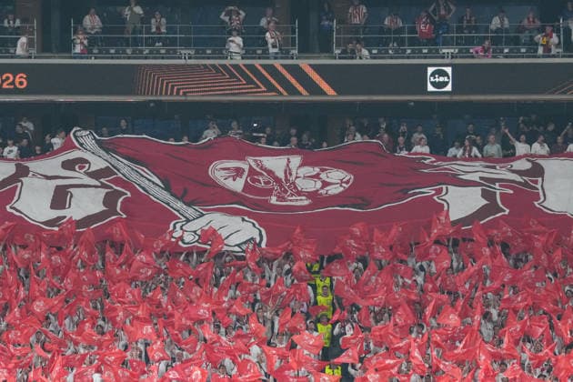 Choreography of the fans, Ultras, banners, flags, scarf, grandstand, choreography, Turkey, football, UEFA Europa League, final, 2025 2026, SC Freiburg vs Aston Villa, 20 05 2026, Tüprasü Stadium, Besiktasü Park, Istanbul Istanbul Tüprasü Stadium, Besiktasü Par Istanbul Turkey Copyright: xArnexAmbergx