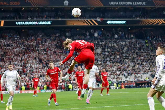 Niklas Beste SC Freiburg, 19 , Turkey, Football, UEFA Europa League, Final, 2025 2026, SC Freiburg vs Aston Villa, 20 05 2026, Istanbul Besiktas Park Turkey Copyright: xGrantxHubbsx