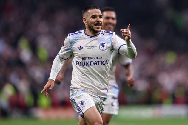 Emi Buendia of Aston Villa celebrates his goal SC Freiburg v Aston Villa, UEFA Europa League, Final, Football, Besiktas Park, Istanbul, Turkiye - 20 May 2026Istanbul Besiktas Park United Kingdom EDITORIAL USE ONLY No use with unauthorised audio, video, data, fixture lists, club league logos or live services. Online in-match use limited to 120 images, no video emulation. No use in betting, games or single club league player publications. Copyright: xRaddadxJebarah Shutterstockx 16883158bl