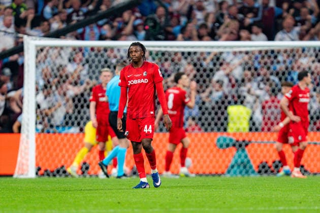20 05 2026, SC Freiburg vs Aston Villa, UEFA Europa League Final, Final Matchday Goal for 0 3 by Morgan Rogers Aston Villa here Johan Manzambi SC Freiburg, 44 Copyright: xBahhoxKarax