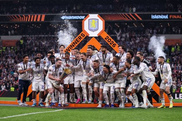 Aston Villa lift the Europa League trophy SC Freiburg v Aston Villa, UEFA Europa League, Final, Football, Besiktas Park, Istanbul, Turkiye - 20 May 2026Istanbul Besiktas Park United Kingdom EDITORIAL USE ONLY No use with unauthorised audio, video, data, fixture lists, club league logos or live services. Online in-match use limited to 120 images, no video emulation. No use in betting, games or single club league player publications. Copyright: xRaddadxJebarah Shutterstockx 16883158dc