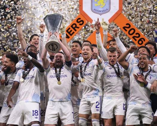 Aston Villa lift the Europa League trophy SC Freiburg v Aston Villa, UEFA Europa League, Final, Football, Besiktas Park, Istanbul, Turkiye - 20 May 2026Istanbul Besiktas Park United Kingdom EDITORIAL USE ONLY No use with unauthorised audio, video, data, fixture lists, club league logos or live services. Online in-match use limited to 120 images, no video emulation. No use in betting, games or single club league player publications. Copyright: xRaddadxJebarah Shutterstockx 16883158dg