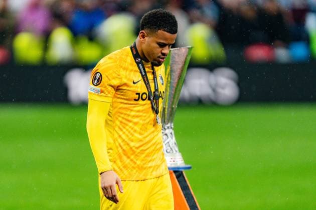 20 05 2026, SC Freiburg vs Aston Villa, UEFA Europa League Final, Final Matchday Noah Atubolu SC Freiburg, 1 unhappy disappointed sad after losing the final Copyright: xBahhoxKarax