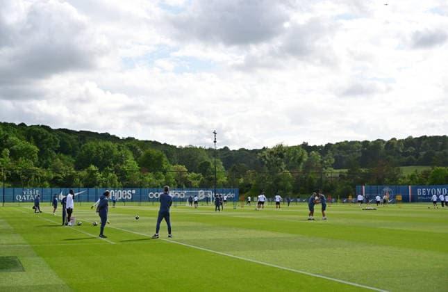 Paris Saint-Germain s socer team during a training session ahead of their upcoming UEFA Champions League final match against English football club Arsenal FC at the PSG Campus in Poissy, north-west of Paris on May 20, 2026. Christian Liewig Bestimage Poissy France  Copyright: xChristianxLiewigx xBestimagexChristianxLiewigx xBestimagex