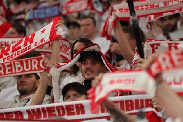 ISTANBUL, TURKEY - MAY 20: Fans of Freiburg during the UEFA EUROPA League final match between Freiburg and Aston Villa at Besiktas Tupras Stadium on May 20, 2026 in Istanbul, Turkey. (Photo by Seskimphoto ) Freiburg v Aston Villa - UEFA EUROPA League Final 