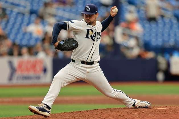 May 20, 2026, St. Petersburg, Florida, USA: Tampa Bay Rays pitcher Ian Seymour (61) delivers a pitch during an MLB, Baseball Herren, USA game against the Baltimore Orioles on May 20, 2026 at Tropicana Field. The Rays beat the Orioles 5-3 and swept the series. St. Petersburg USA - ZUMAh180 20260520_zsp_h180_121 Copyright: xKimxHukarix