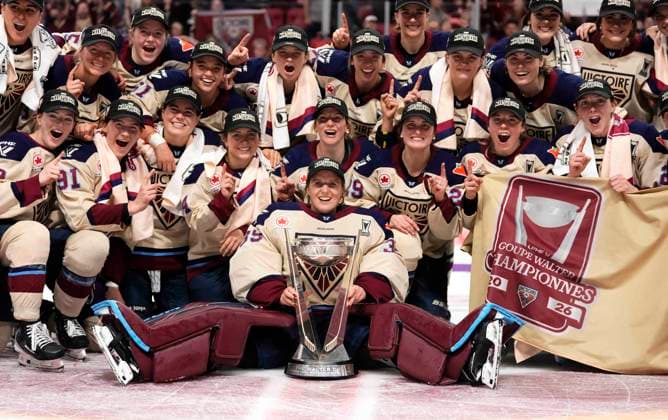 May 20, 2026, Ottawa, On, CANADA: The Montreal Victoire pose for a photo with the PWHL Walter Cup after the team s win against the Ottawa Charge, in Ottawa, on Wednesday, May 20, 2026. Canada News - May 20, 2026  - ZUMAc35_ 20260520_zaf_c35_141 Copyright: xJustinxTangx