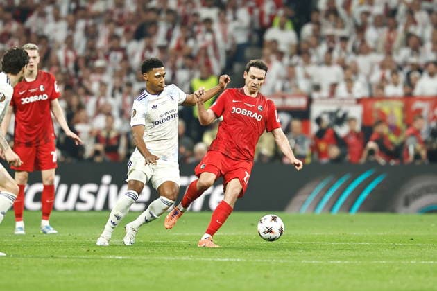 (L-R) Ollie Watkins (Aston Villa), Nicolas Hofler (Freiburg), MAY 20, 2026 - Football Soccer : UEFA Europa League final match between SC Freiburg - Aston Villa FC at the Besiktas Stadium in Istanbul, Turkey. Noxthirdxpartyxsales  aflo_331359067
