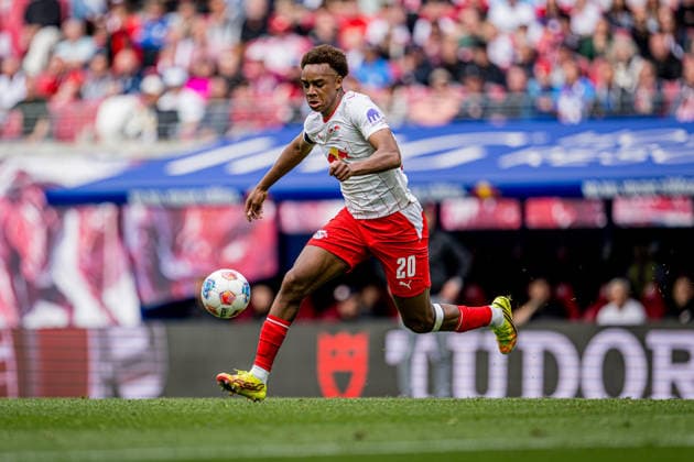 Leipzigs Assan Ouedraogo. Fussball 1. Bundesliga, 33. Spieltag: RB Leipzig - FC St. Pauli 2:1. 9. Mai 2026: Leipzig, Red Bull Arena. RB Leipzig - FC St. Pauli 2:1 *** Leipzigs Assan Ouedraogo Soccer 1 Bundesliga, Matchday 33 RB Leipzig FC St Pauli 2 1 9 May 2026 Leipzig, Red Bull Arena RB Leipzig FC St Pauli 2 1