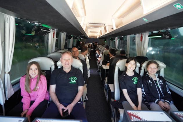 The soccer team from Martin Buber Schule Groß Gerau has won a tour of the campus and participation in the World Cup squad announcement in the DFB Year of School campaign and will be picked up by the national team bus Frankfurt 21 05 2026 World Cup squad announcement of the national team, DFB Campus