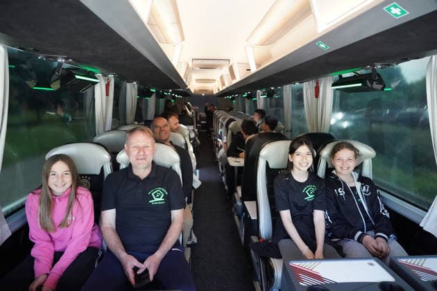 The soccer team from Martin Buber Schule Groß Gerau has won a tour of the campus and participation in the World Cup squad announcement in the DFB Year of School campaign and will be picked up by the national team bus Frankfurt 21 05 2026 World Cup squad announcement of the national team, DFB Campus