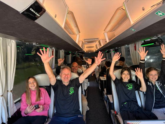 The soccer team from Martin Buber Schule Groß Gerau has won a tour of the campus and participation in the World Cup squad announcement in the DFB Year of School campaign and will be picked up by the national team bus Frankfurt 21 05 2026 World Cup squad announcement of the national team, DFB Campus