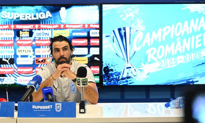 Filipe Amaral Rino Coelho at the press conference after the match between Universitatea Craiova and Universitatea Cluj, Super League Superbet Super League Play off, played at the Ion Oblemenco Stadium in Craiova, Sunday, May 17, 2026 Craiova Copyright: xRazvanxPasarica SPORTxPICTURESx