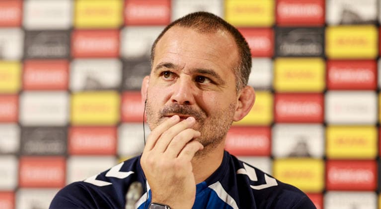 Montpellier Herault Rugby press conference, PK, Pressekonferenz San Mames Stadium, Bilbao, Spain 21 5 2026 Head Coach Joan Caudullo Joan Caudullo 21 5 2026  Copyright: x INPHO NickxElliottx NE1L1259 copy
