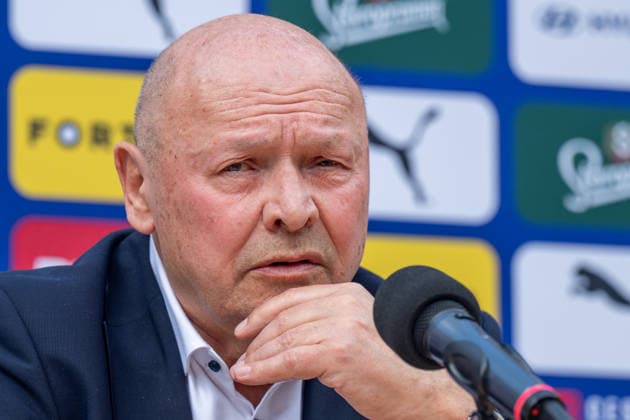 Coach Miroslav Koubek spoke at a press conference, PK, Pressekonferenz announcing the Czech national team, Nationalteam s roster ahead of the World Cup, Prague, May 21, 2026. (CTKxPhoto OndrejxDeml) CTKPhotoP2026052103970  CTKPhotoP2026052103970