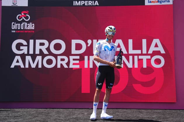 Enric Mas Nicolau (Movistar Team) COMBATTIVITY prize during Stage 12 of the Giro d™Italia, from Imperia to Novi Ligure, Italy, Thursday, May 21, 2026.  Copyright: xMassimoxPaolone LaPressex