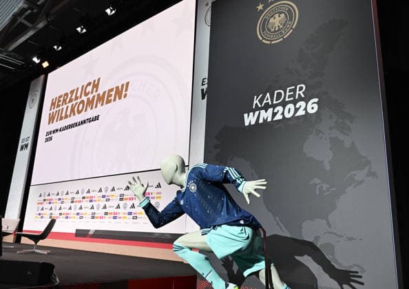 21 05 2026, xsltx, Fußball DFB Medientermine, Pressekonferenz WM Kader 2026 v l Motiv Kaderbekanngabe WM 2026 im DFB Campus DFL DFB REGULATIONS PROHIBIT ANY USE OF PHOTOGRAPHS as IMAGE SEQUENCES and or QUASI VIDEO
