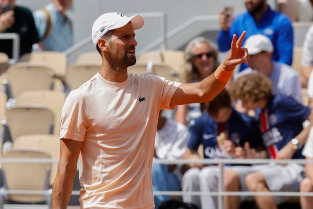 Tennis, French Open, Novak Djokovic training