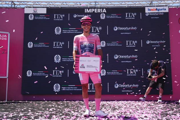 Portugal™s Afonso Oliveira Eulalio of Bahrain Victorious ITA prize during Stage 12 of the Giro d™Italia, from Imperia to Novi Ligure, Italy, Thursday, May 21, 2026.  Copyright: xMassimoxPaolone LaPressex