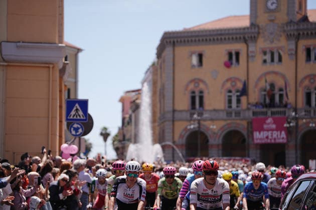Riders ready for the start during Stage 12 of the Giro d™Italia, from Imperia to Novi Ligure, Italy, Thursday, May 21, 2026.  Copyright: xMarcoxAlpozzi LaPressex
