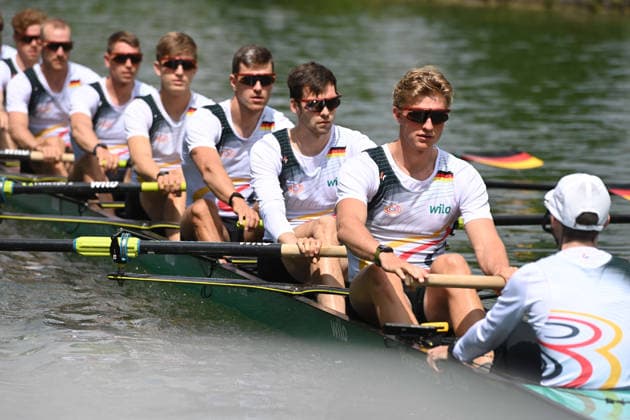 Der Deutschlandachter mit Schlagmann Soenke KRUSE (Sönke) Julius CHRIST, Tassilo von MUELLER (Von Müller), Tobias STRANGEMANN Olaf ROGGENSACK, Mattes SCHOENHERR (Schönherr), Paul KLAPPERICH, Theis HAGEMEISTER, Steuermann Jonas WIESEN, beim Training auf dem Dortmund-Ems-Kanal, Rudern, Praesentation Deutschland-Achter der Saison 2026, am 21.05.2026 in Dortmund Deutschland. Â *** The German Eight with stroke Soenke KRUSE Sönke Julius CHRIST, Tassilo von MUELLER Von Müller , Tobias STRANGEMANN Olaf ROGGENSACK, Mattes SCHOENHERR Schönherr , Paul KLAPPERICH, Theis HAGEMEISTER, helmsman Jonas WIESEN, during training on the Dortmund Ems Canal, Rowing, Presentation Germany Eight of the 2026 season, on 21 05 2026 in Dortmund Germany Â