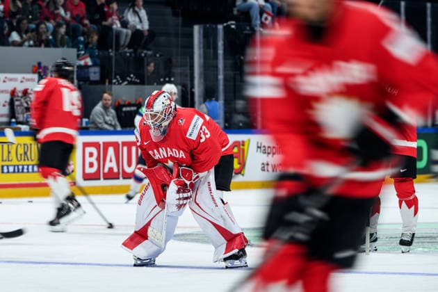 260521 Cam Talbot of Canada ahead of the 2026 IIHF Ice Hockey World Championship between Canada and Norway on May 21, 2026 in Fribourg Photo Jesper Zerman BILDBYRAN kod JZ JZ0724 ishockey ice hockey ishockey vm 2026 vm 2026 iihf world championship kanada canada norge norway canada kanada bbeng norge norway  Copyright: JESPERxZERMAN BB260521JZ059
