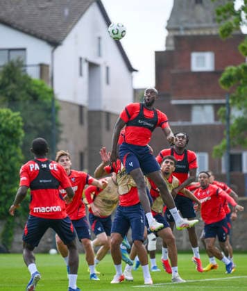 Crystal Palace Media Day Jean-Philippe Mateta heads the ball during the Open Training Session at Crystal Palace Training Ground, Beckenham 21 05 2026 UK Newspapers OUT Copyright: xMalcolmxFellx FIL-23456-0056