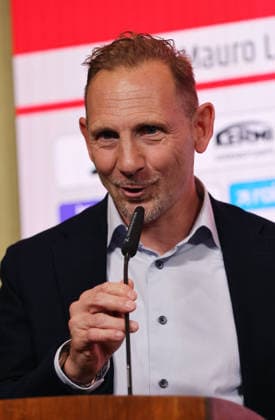 Coach Mauro Lustrinelli PK Press conference to introduce the new head coach Sport Football Soccer Bundesliga Men DFL Season 2025 2026 21 05 2026 1 FC Union Berlin FCU DFL regulations prohibit any use of photographs as image sequences and or quasi video