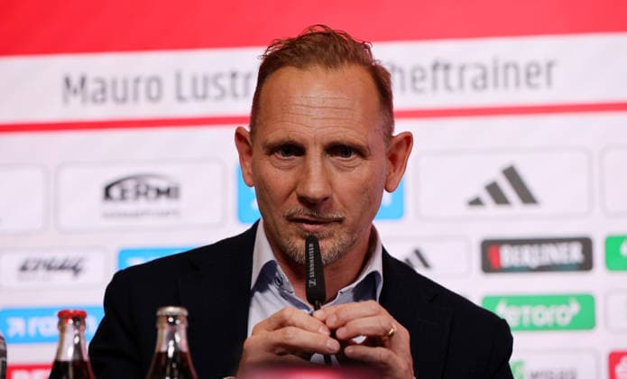 Coach Mauro Lustrinelli PK Press conference to introduce the new head coach Sport Football Soccer Bundesliga Men DFL Season 2025 2026 21 05 2026 1 FC Union Berlin FCU DFL regulations prohibit any use of photographs as image sequences and or quasi video