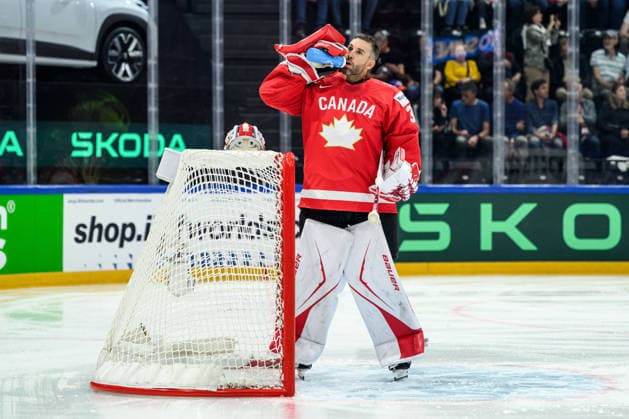 260521 Cam Talbot of Canada during the 2026 IIHF Ice Hockey World Championship between Canada and Norway on May 21, 2026 in Fribourg Photo Jesper Zerman BILDBYRAN kod JZ JZ0724 ishockey ice hockey ishockey vm 2026 vm 2026 iihf world championship kanada canada norge norway canada kanada bbeng norge norway  Copyright: JESPERxZERMAN BB260521JZ062